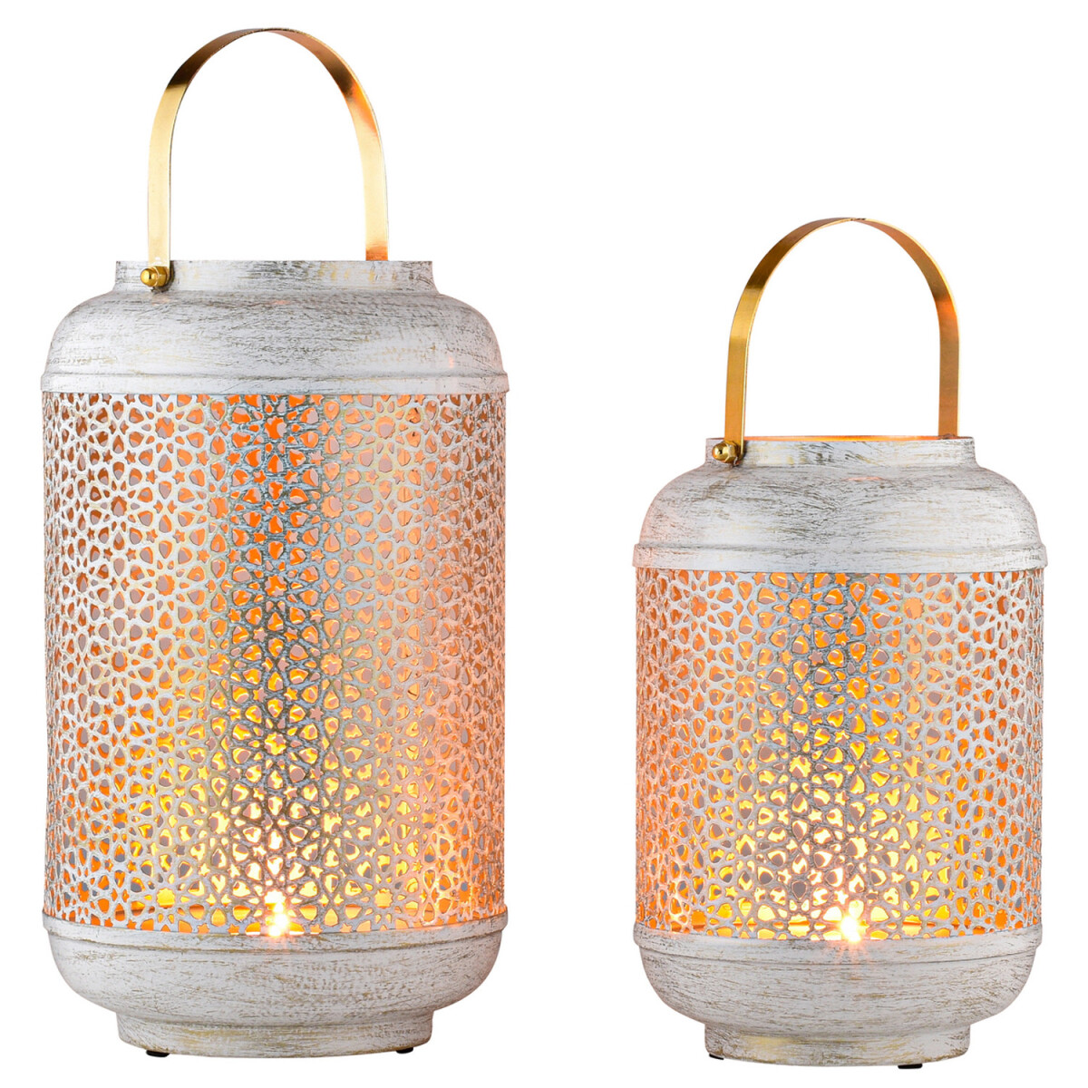 2er Set Boho Deko Windlicht Teelichthalter Kerzenhalter Anag