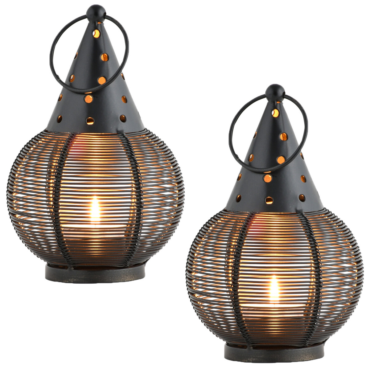 2er Set Gothic Deko Windlicht Teelichthalter Balkondeko Simt