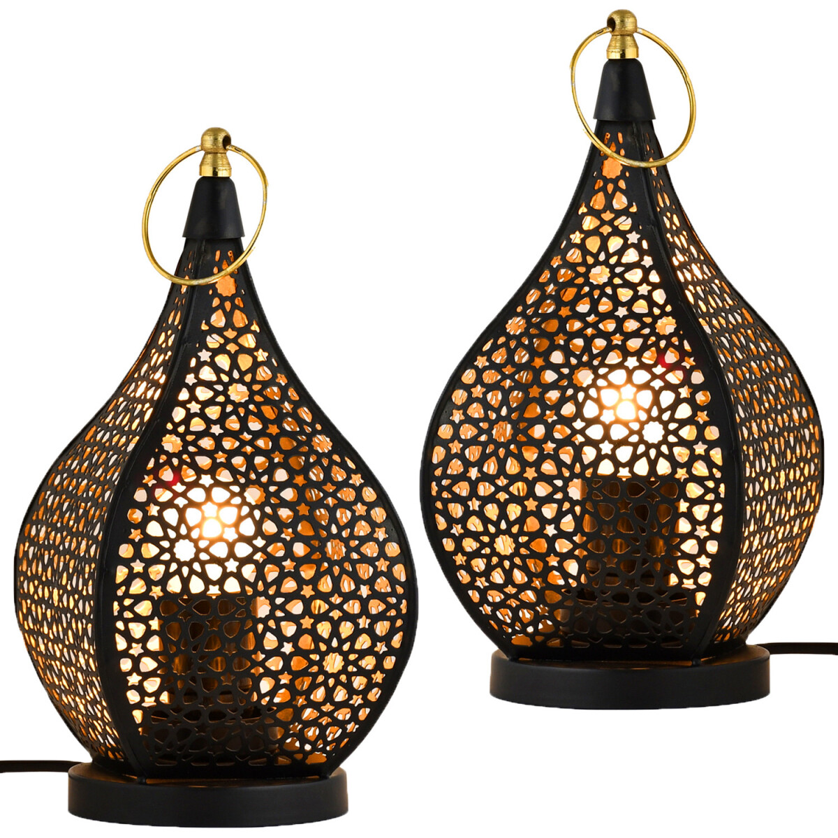 2er Set Orientalische Deko Tischlampe Nachttischlampe Lampe 