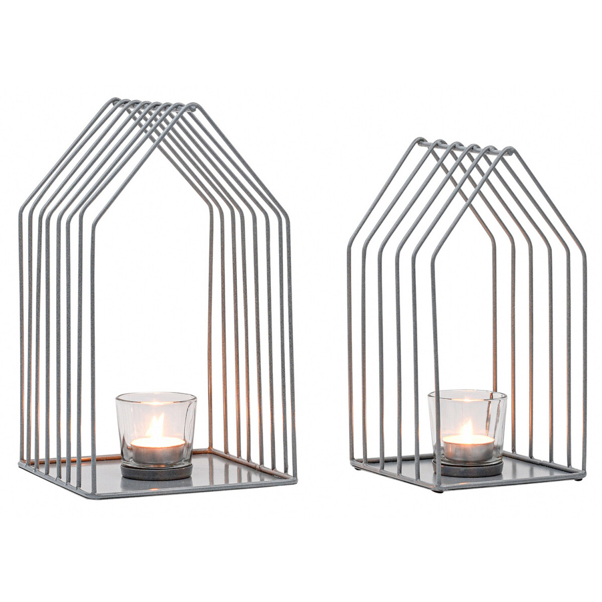 2er Set Skandinavische Deko Windlicht Teelichthalter Carlon 