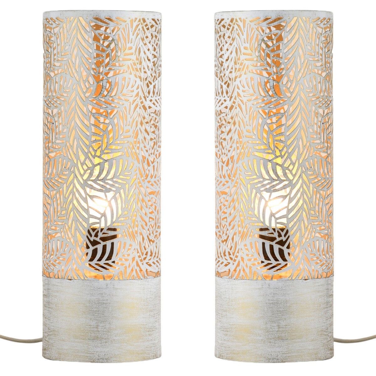 2er Set Boho Deko Tischlampe Nachttischlampe Lampe Verdure G