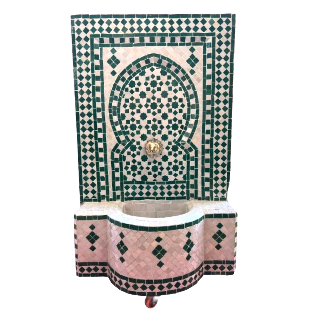 Marokkanischer Mosaik Gartenbrunnen 109cm | Boho Zimmerbrunn