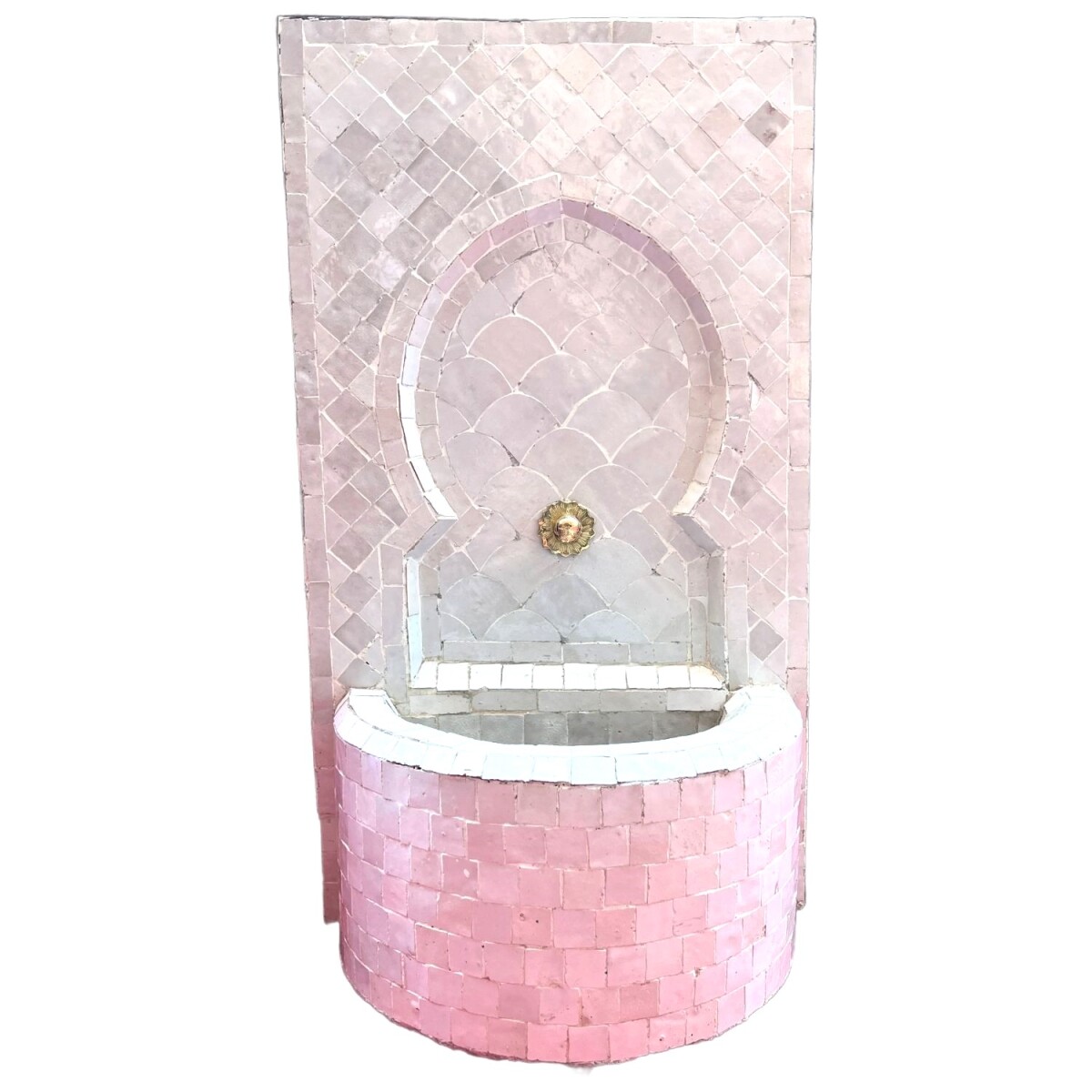 Marokkanischer Mosaik Gartenbrunnen 75cm | Boho Zimmerbrunne