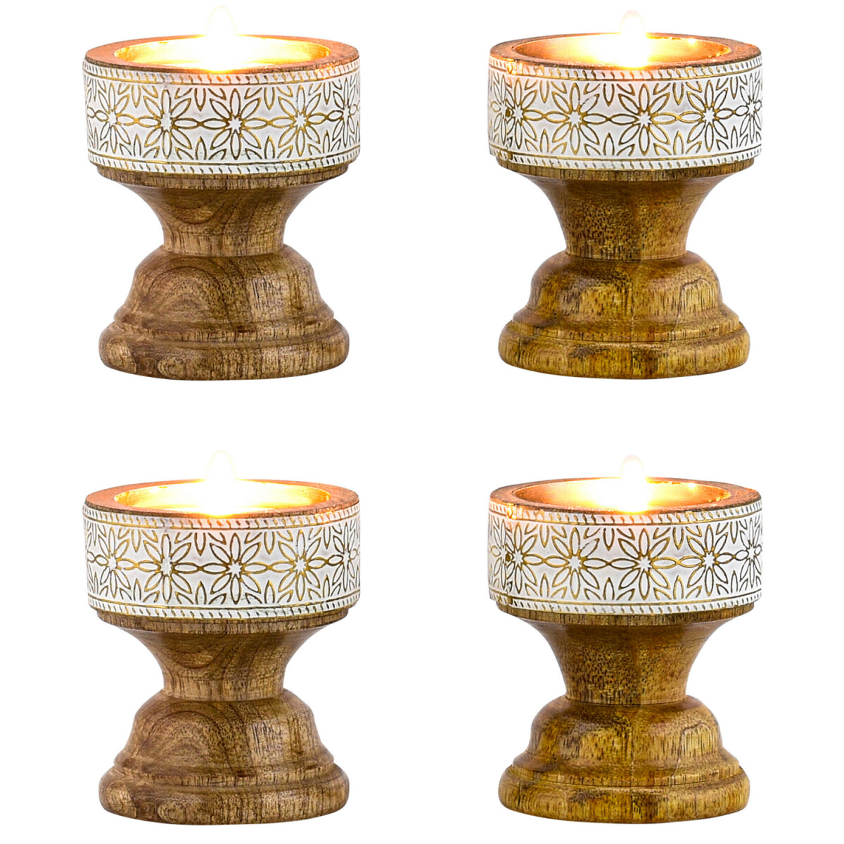 4er Set Boho Deko Teelichthalter Kerzens box