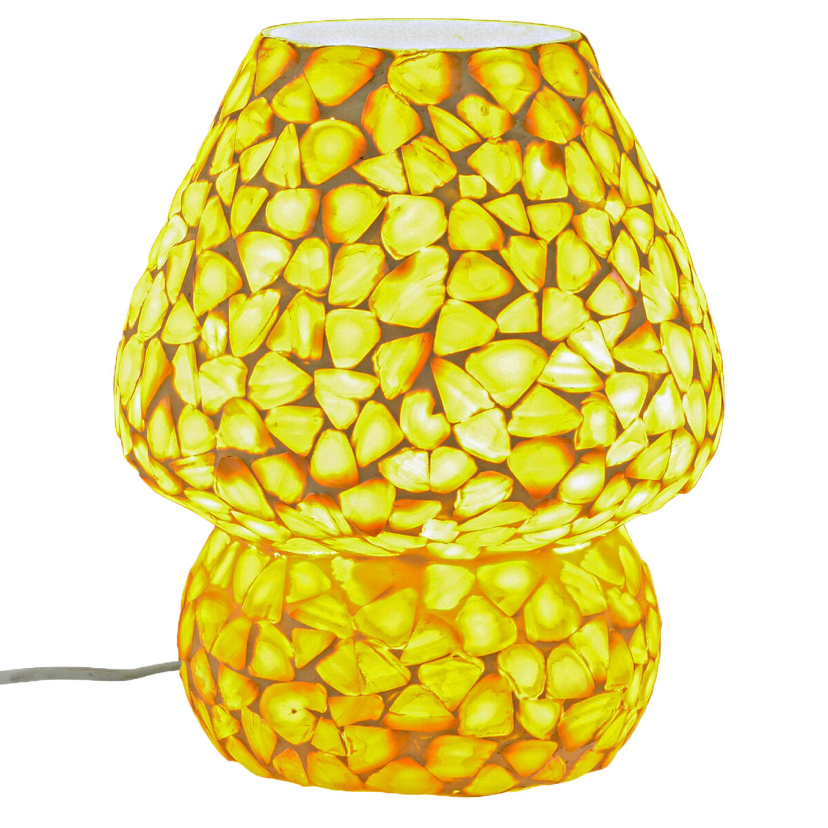 Boho Deko Tischlampe Nachtischlampe aus Muscheln Mosaik Aubi