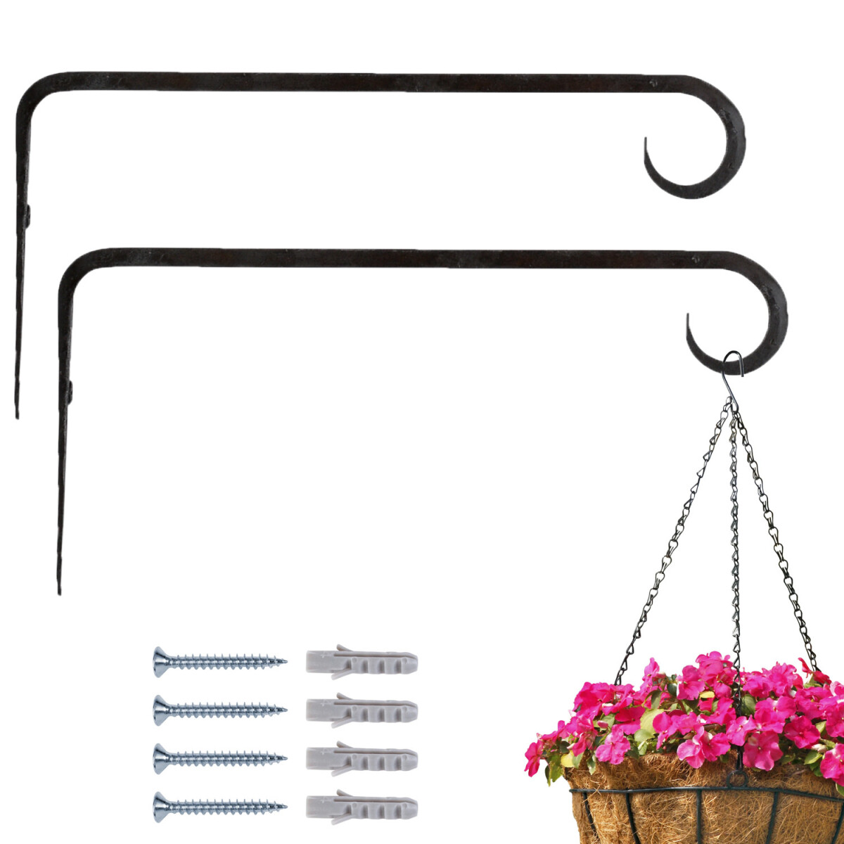 2er Set Wandhaken fuer Blumenampel Laternenhaken Mapos