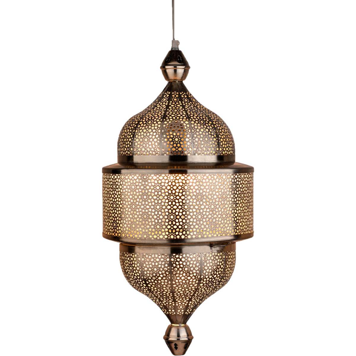 Orientalische Pendelleuchte Ihdaa Silber 56cm | Handarbeit &