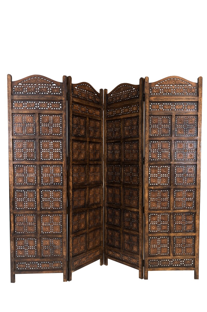 Paravent Kamala Raumteiler Holz Handarbeit orientalisch 200c
