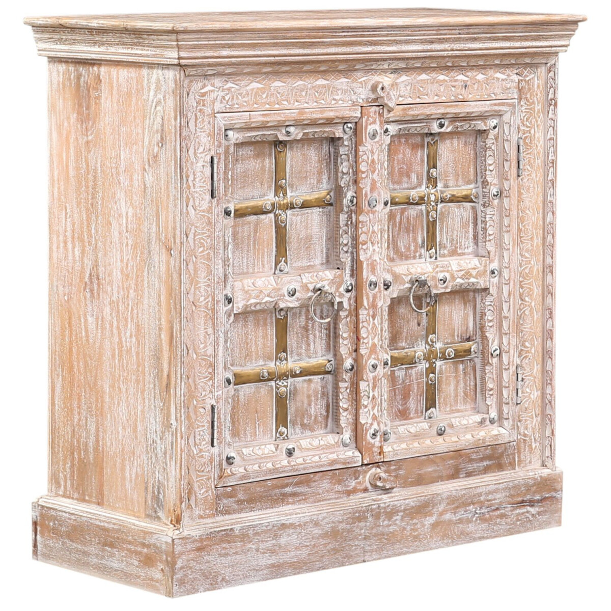 Vintage Möbel Sideboard Kommode aus Holz Hira Weiss