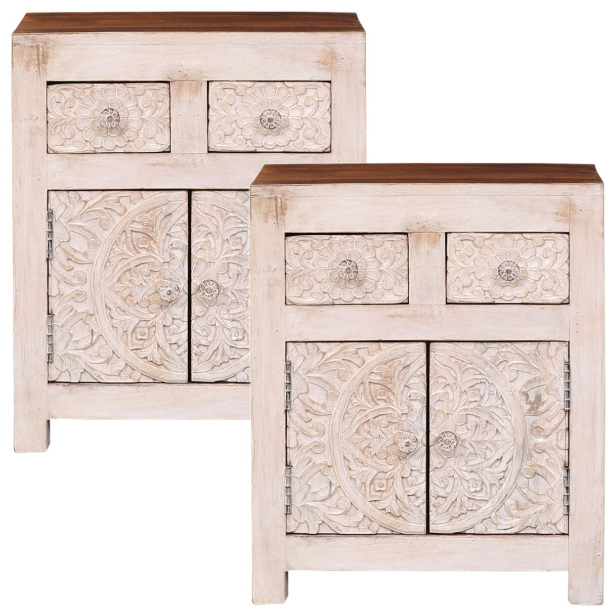 2er Set Boho Möbel Nachttisch Beistelltisch Nachtschran