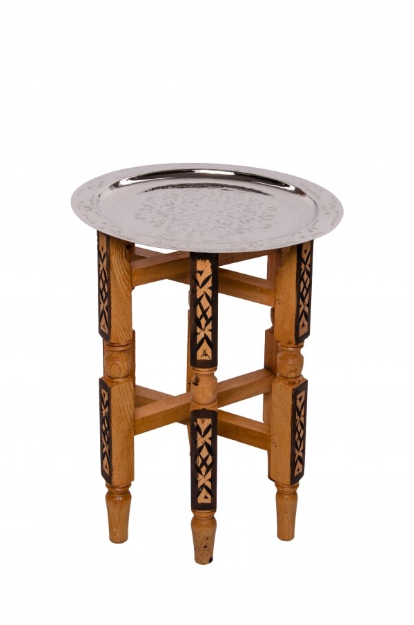 Orient Tisch Iman - Silberfarbig, 40cm box