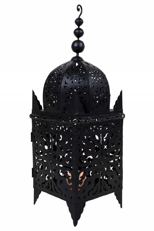 Marokkanische Laterne Gartenlaterne Frane Schwarz aus Metall