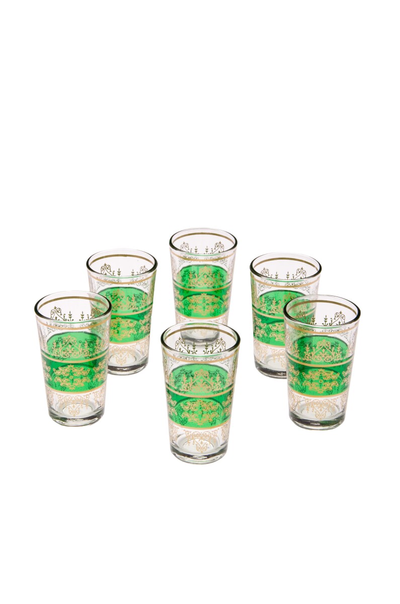 6x Orient Teeglas Marrakesch Grün - box