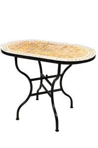 Marokkanischer Mosaiktisch Marrakesch Beige Weiss...