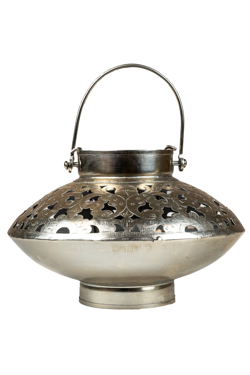 Garten Windlicht Buddha Silber Antik box