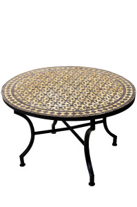 Marokkanischer Mosaiktisch Albaicin Beige Dunkelbraun...
