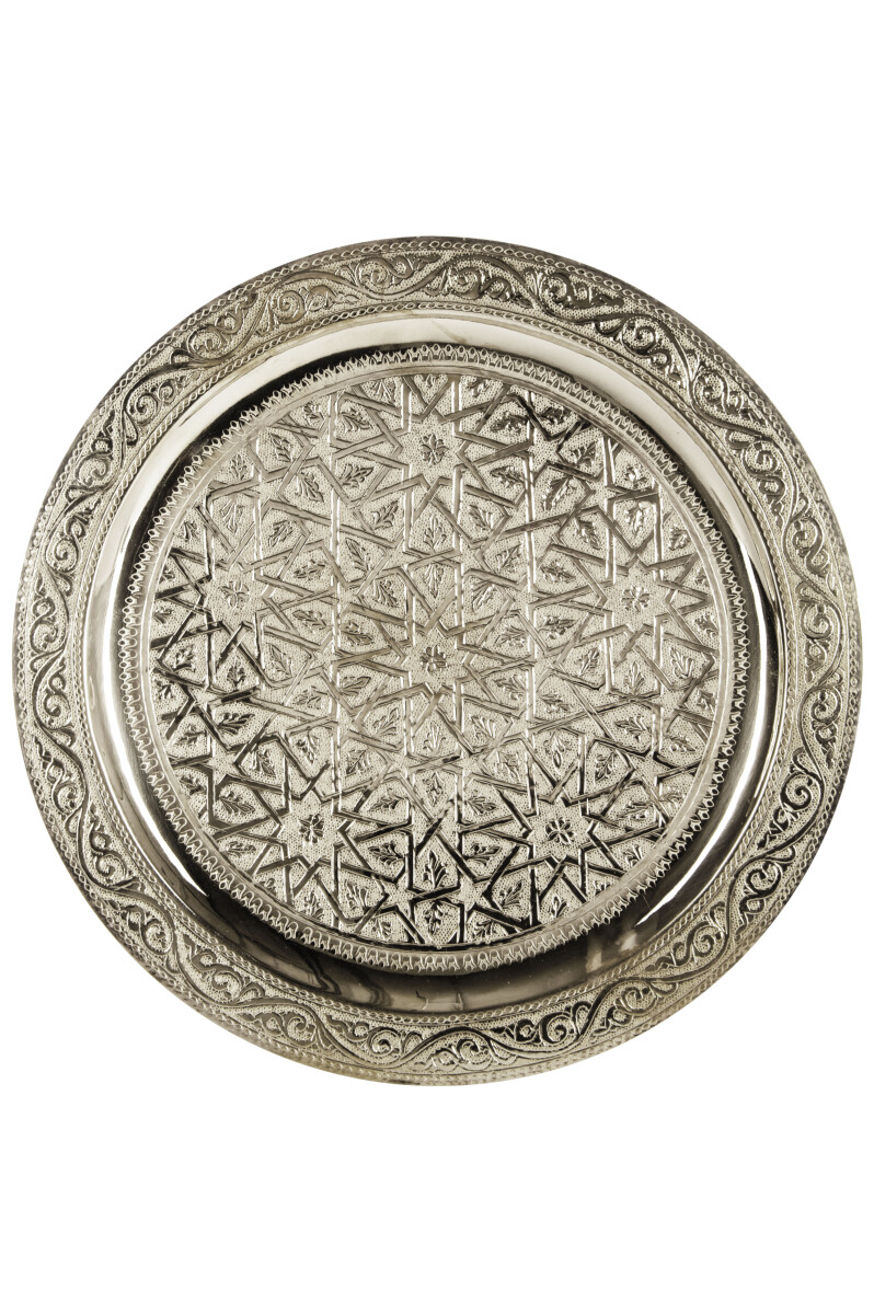 Orientalisches Tablett Mehdia Silberfarb box