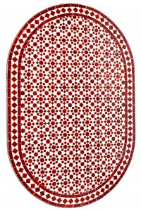 Marokkanischer Mosaiktisch Albaicin Weiss Bordeaux...