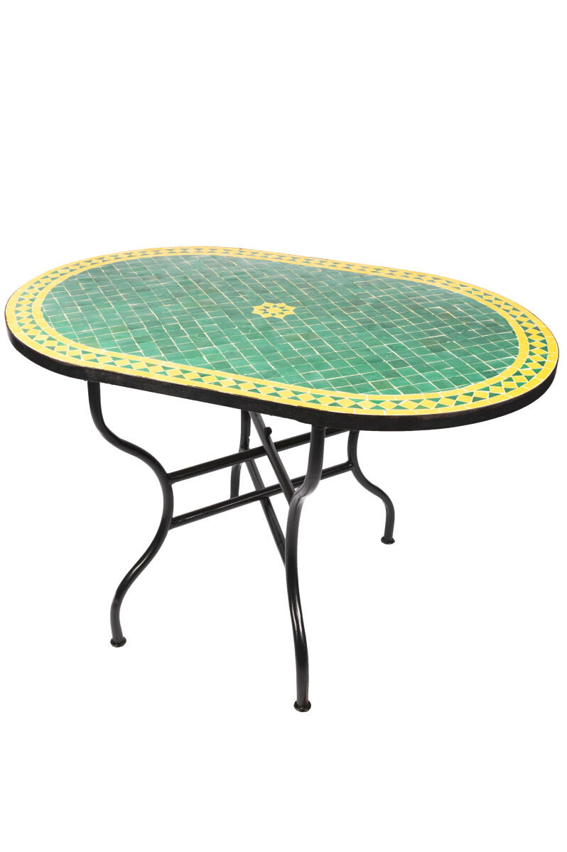 Marokkanischer Mosaiktisch Bilbao Gr&uuml;n Gelb...
