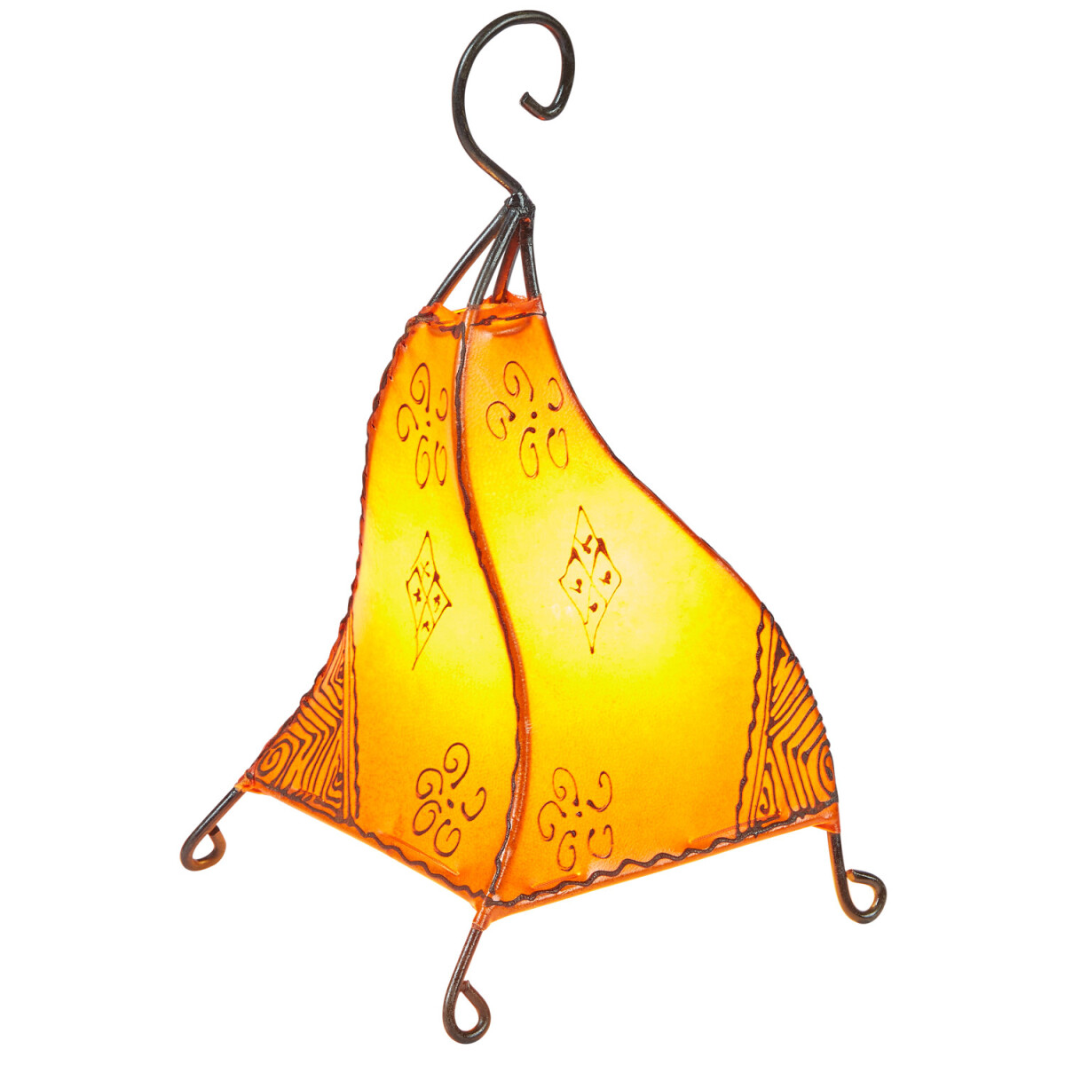 Nachttischlampe Tischlampe Marrakesch Orange aus Ziegenleder