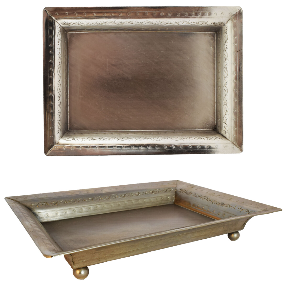 Vintage Tablett Serviertablett Eckig Gen box